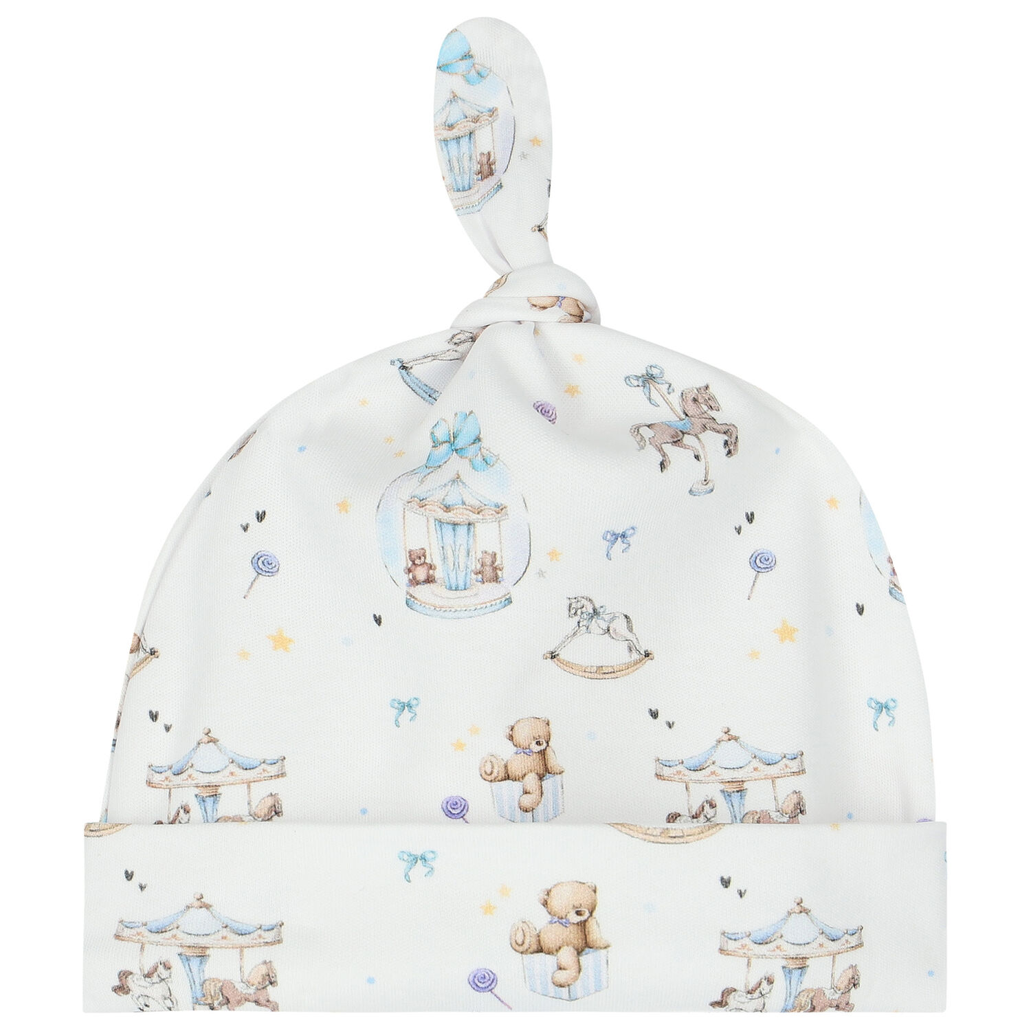 Baby Boys White & Blue Carousel Babygrow Set, 1, hi-res